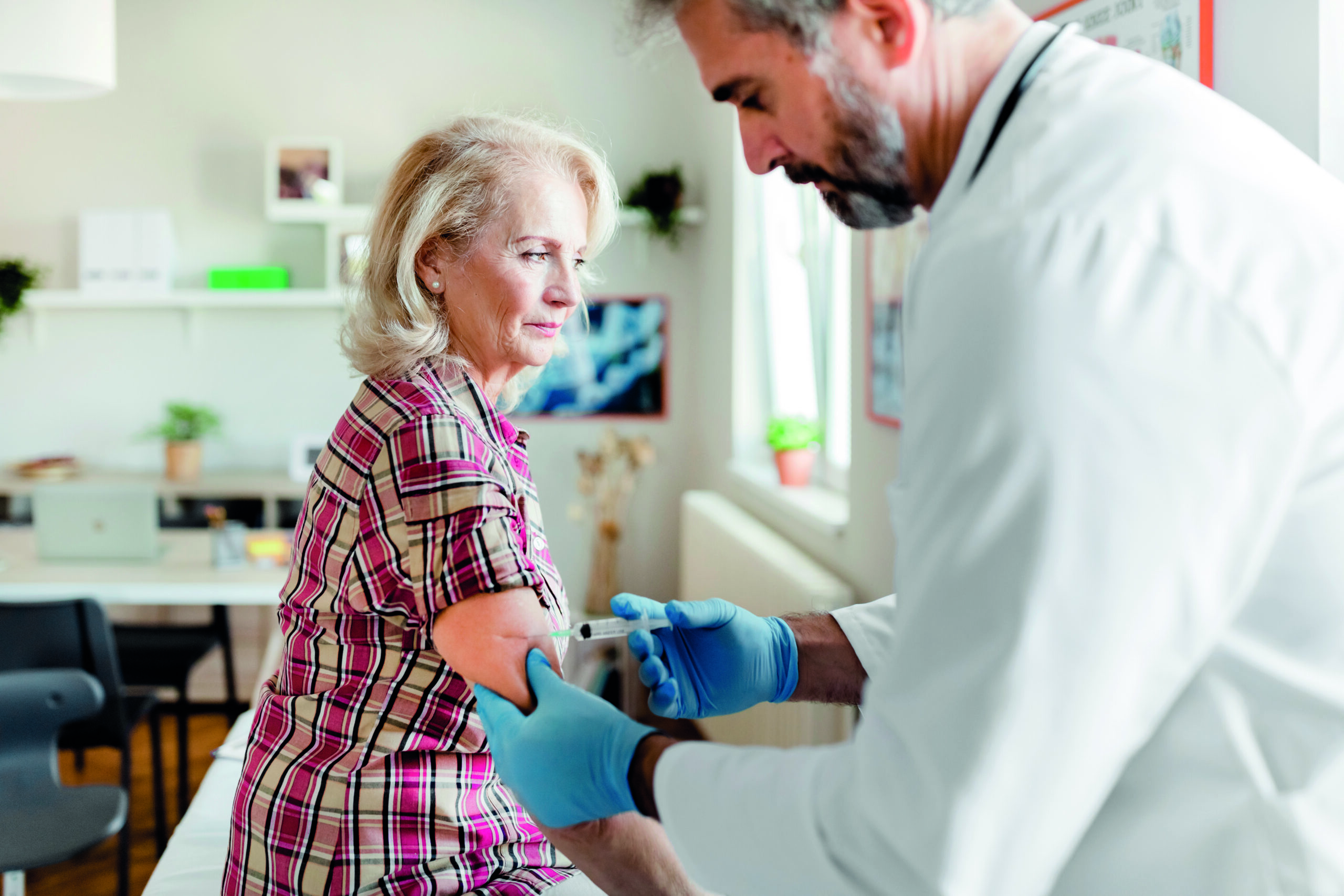 Woman having Vaccine Injection